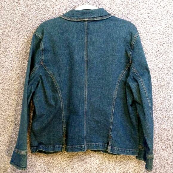 CJ Banks Embroidered Denim Jacket Size X (14W) - Picture 2 of 12